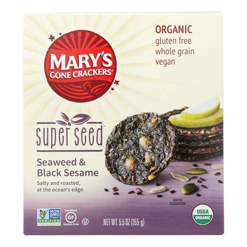 MARYS GONE CRACKERS: Cracker Seaweed & Black Sesame Org 5.5 oz - 0853665005107