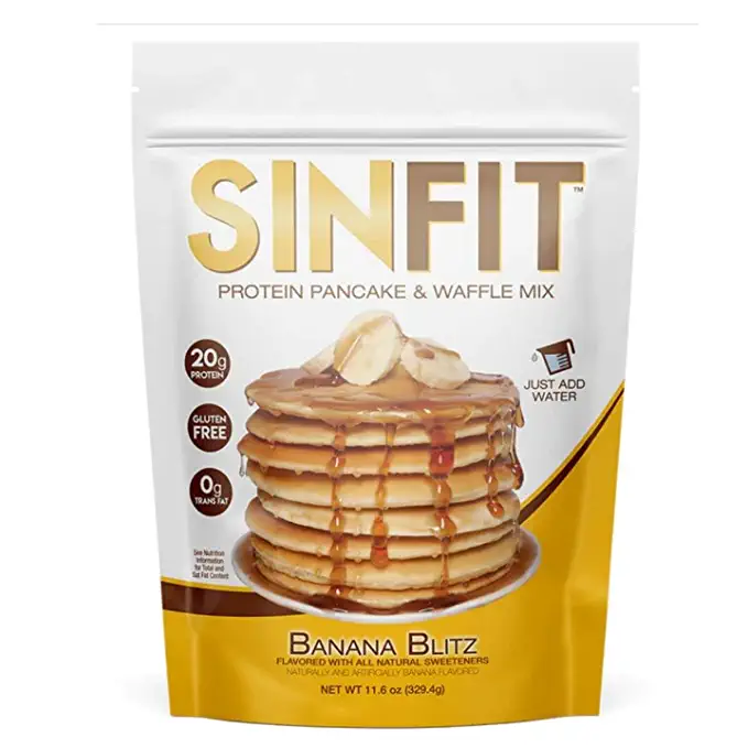  SinFit (Sinister Labs) Protein Pancake and Waffle Mix, Banana Blitz, 20g Whey Isolate, Whole Grain, Oat Flour, No Added Sugar (11.5 oz Bag - 1 Pack - Packaging May Vary)  - 853698007239