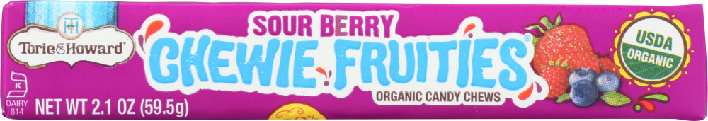 Sour Berry Chewie Fruities Organic Candy Chews - 853715003473