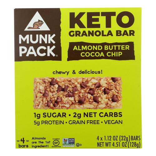 Munk Pack - Green Bar Keto Almond Butter Coco - Case Of 6 - 4/1.12oz - 853787005481