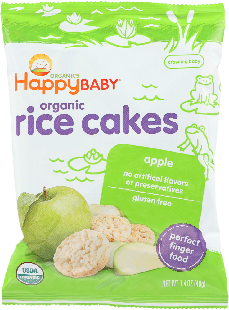 HAPPY BABY: Rice Cake Brown Rice Apple Org, 1.41 oz - 0853826003256