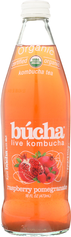 BUCHA LIVE: Kombucha Raspberry Pomegranate, 16 oz - 0853874004045