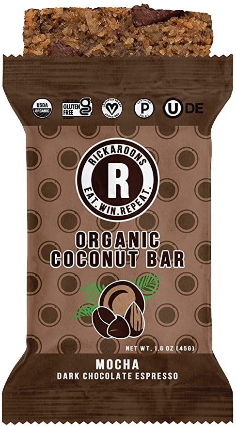  Rickaroons Coconut Energy Bars (Mocha) - Vegan, Gluten Free, Organic, Paleo, 1.6 Ounce (12 Count) - 853884005247