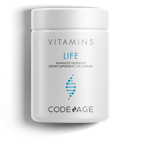 Codeage Life Supplement 5-MTHF Vitamin B9 Folate B12 D3 L-Theanine - 90 Capsules - 853919008298