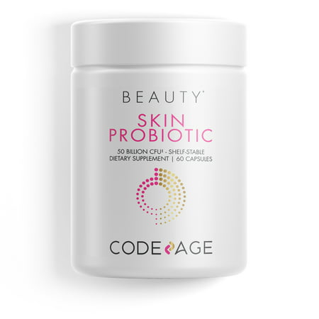 Codeage Skin Probiotics and Prebiotics Supplement 50 Billion CFUs 60 Capsules - 853919008403