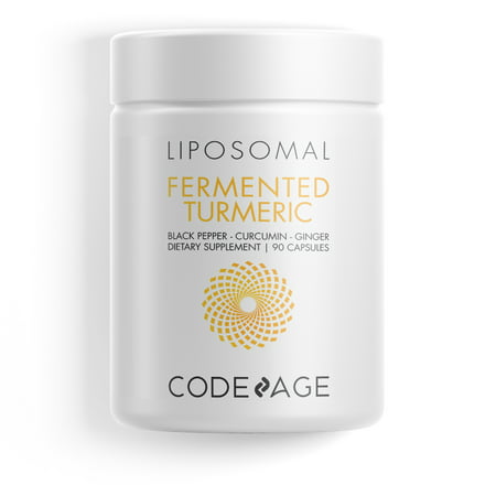 Liposomal Fermented Turmeric Black Pepper Curcumin Ginger 90 Capsules Codeage - 853919008472