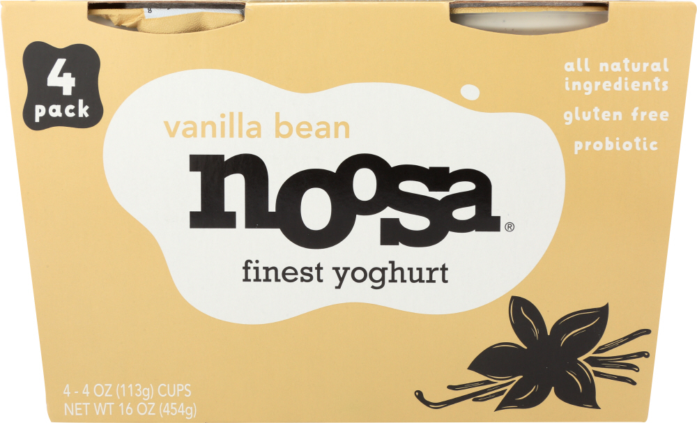 NOOSA: Vanilla Bean Finest Yoghurt 4 Pack, 16 oz - 0853923002572