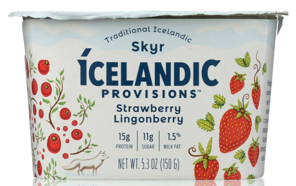 ICELANDIC PROVISIONS: Yogurt Strawberry Lingonberry Skyr, 5.3 oz - 0854074006037
