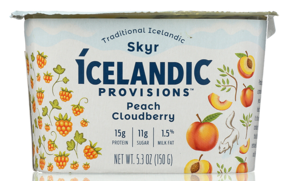 ICELANDIC PROVISIONS: Peach Cloudberry Skyr Yogurt, 5.3 oz - 0854074006044