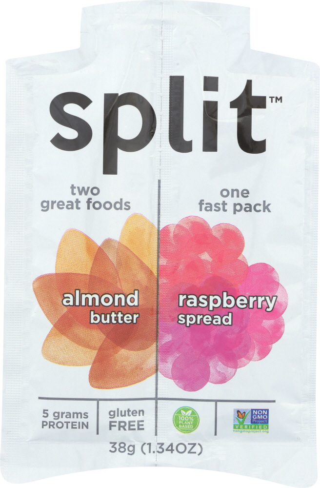 SPLIT NUTRITION: Squeeze Almond Butter Raspberry, 1.34 oz - 0854128008086