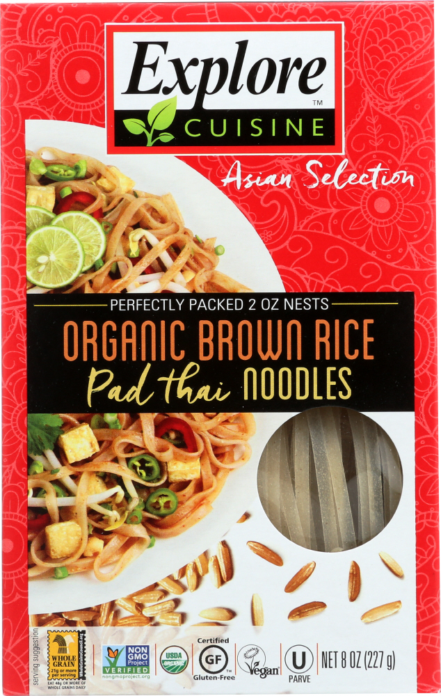 EXPLORE CUISINE: Brown Rice Pad Thai Noodles, 8 oz - 0854183006188