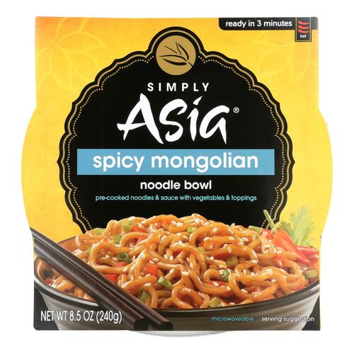 Simply Asia Spicy Mongolian Noodle Bowl - Case Of 6 - 8.5 Oz. - 854285000893