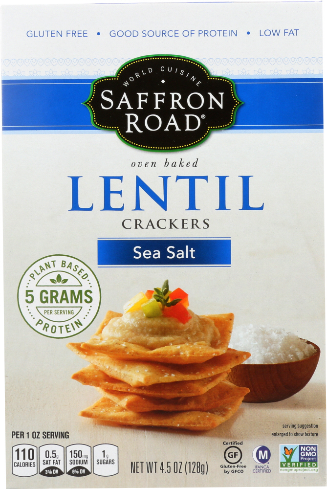 Saffron Road, Lentil Crackers, Sea Salt - saffron