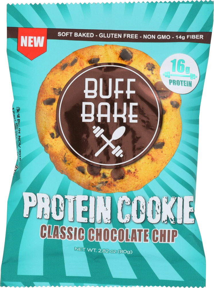 BUFF BAKE: Protein Cookie Classic Chocolate Chip, 2.82 oz - 0854570007026