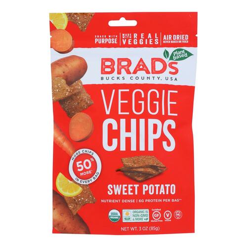 Brad's Plant Based - Chips - Organic - Sweet Potato - Case Of 12 - 3 Oz - 854615002023