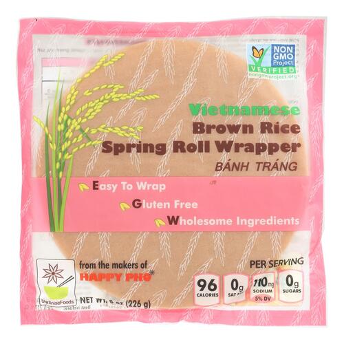 Star Anise Foods Spring Roll Wrapper - Brown Rice - Vietnamese - 8 Oz - Case Of 6 - 854775002079