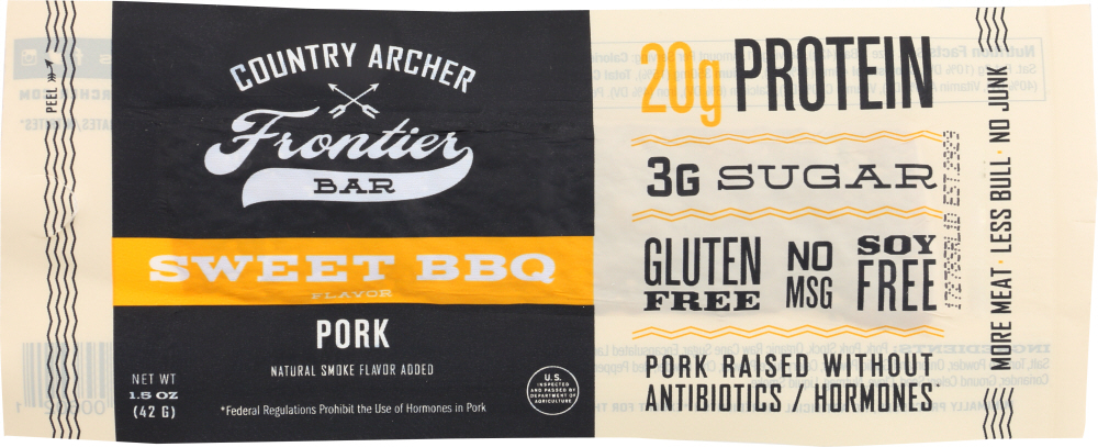 COUNTRY ARCHER: Sweet Barbecue Pork Bar, 1.5 oz - 0854837006021