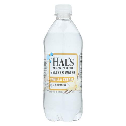 Hal's New York Seltzer Hal's New York Seltzer Water Vanilla Cream - Case Of 24 - 20 Fz - 855036005068