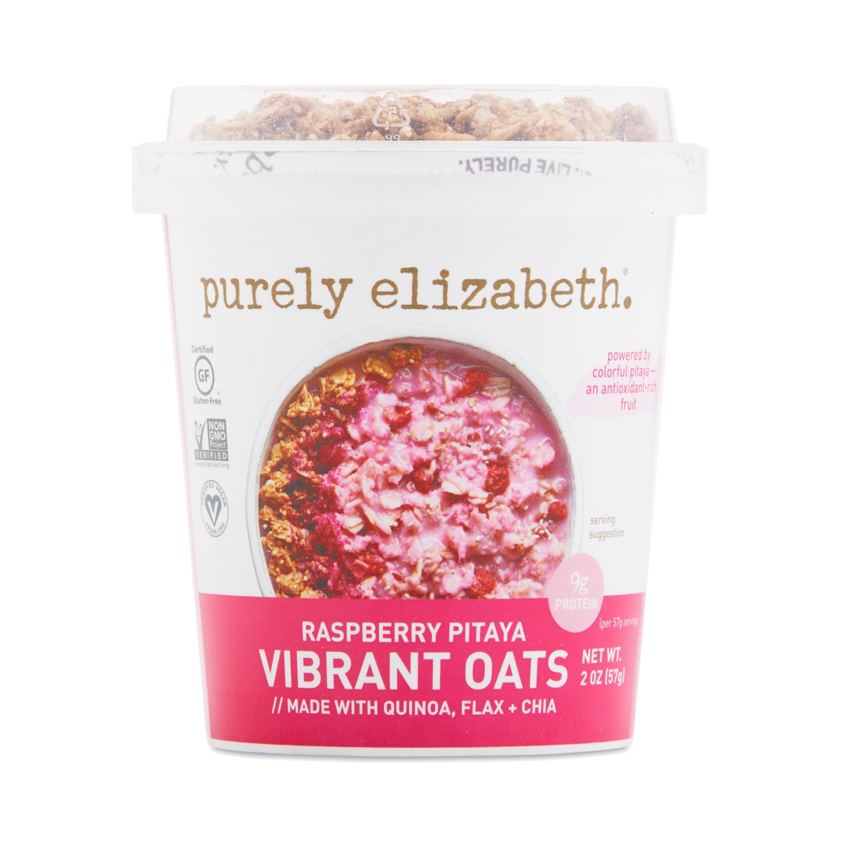  PURELY ELIZABETH Raspberry Pitaya Vibrant Oats, 2 OZ - soup