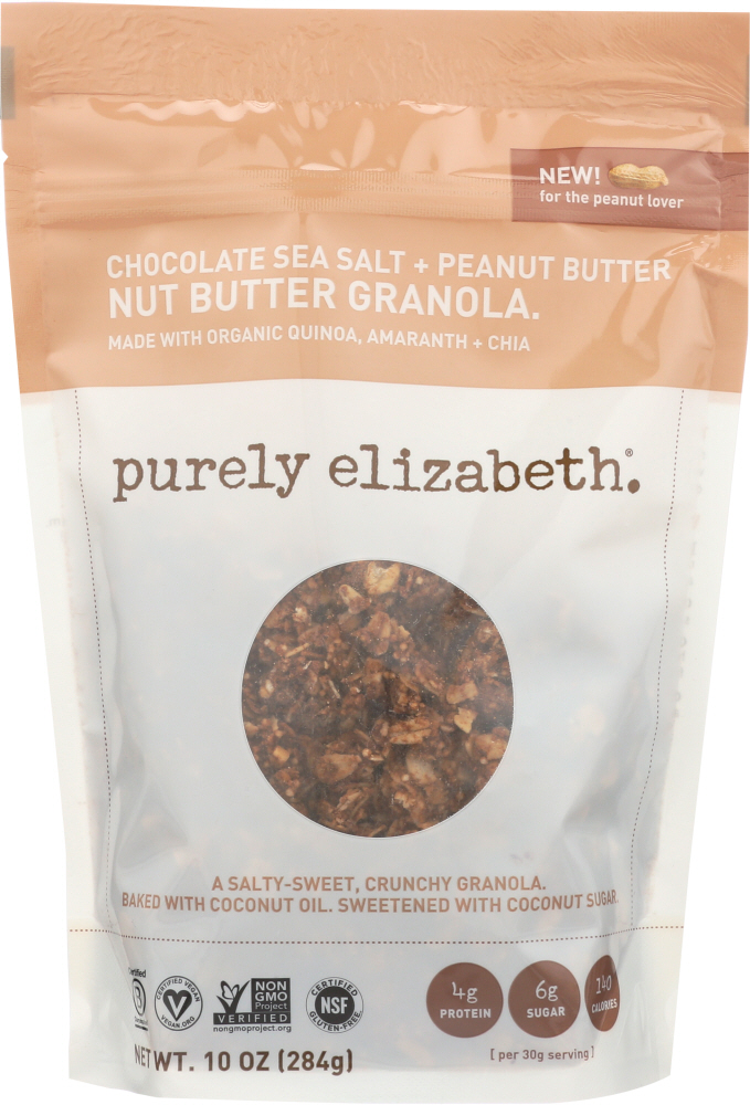 PURELY ELIZABETH: Chocolate Sea Salt Peanut Butter Granola, 10 oz - 0855140002984