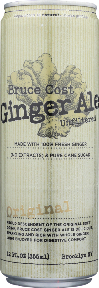 BRUCE COST GINGER ALE: Ginger Ale Unfiltered Original Can, 12 oz - 0855235002516