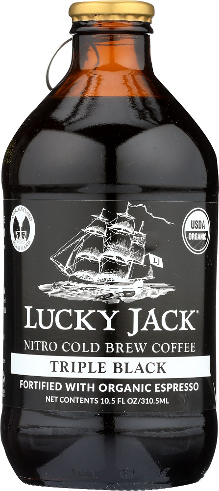 LUCKY JACK: Nitro Cold Brew Triple Black Coffee, 10.5 oz - 0855346005017