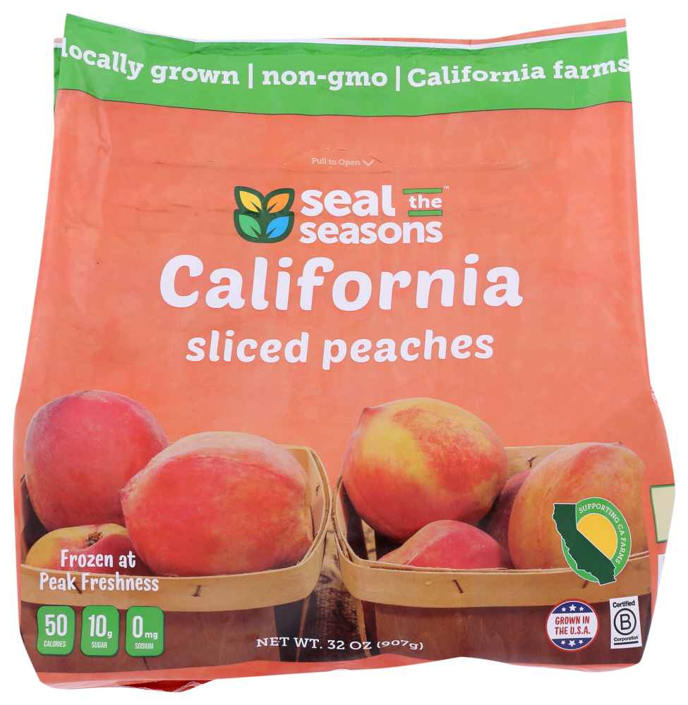 SEAL THE SEASONS: California Sliced Peaches, 32 oz - 0855355008245