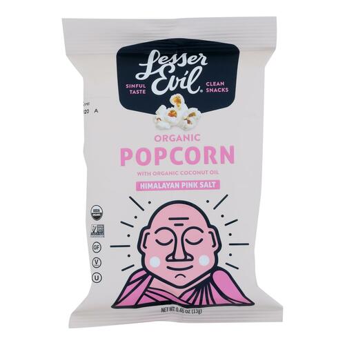 Lesser Evil Organic Air Popped Popcorn - Himalayan Pink - Case Of 12 - 8/.46 Oz - 855469006359