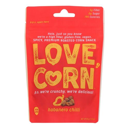 Love Corn - Roasted Corn Habanero - Case Of 10 - 1.6 Oz - 855596007052