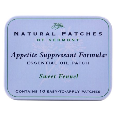 Natural Patches of Vermont - Appetite Suppressant Formula Essential Oil Body Patches Sweet Fennel - 10 Patch(es) - 855611001805