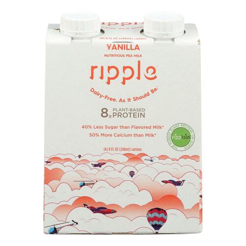 Ripple Foods Ripple Aseptic Vanilla Plant Based With Pea Protein - Case Of 4 - 4/8 Fz - old
