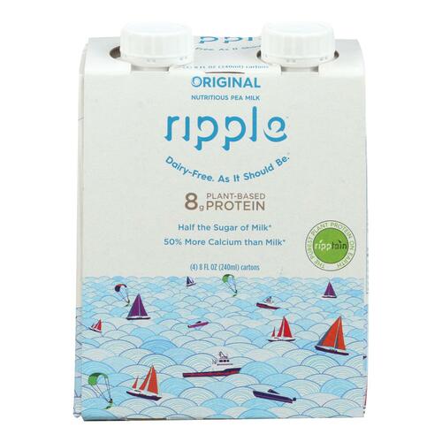 Ripple Foods Ripple Aseptic Original Plant Based With Pea Protein - Case Of 4 - 4/8 Fz - 855643006144