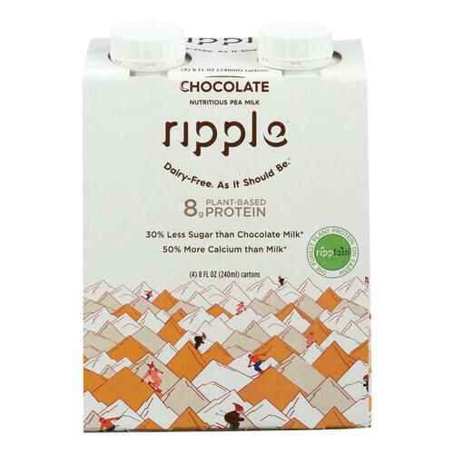 Ripple Foods Ripple Aseptic Chocolate Plant Based With Pea Protein - Case Of 4 - 4/8 Fz - 855643006168
