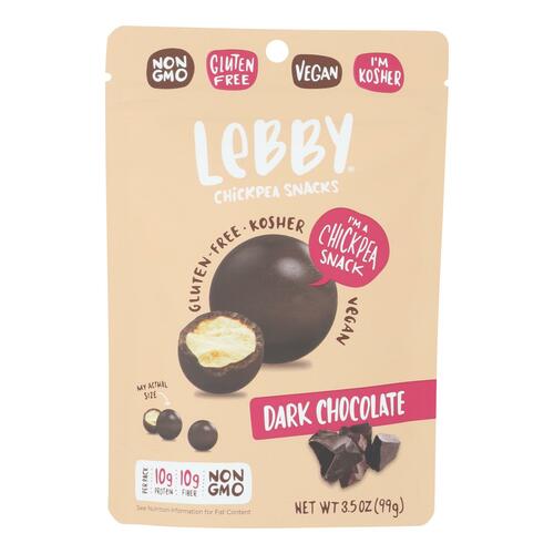 Lebby Snacks - Chickpea Snacks Dark Chocolate - Case Of 6 - 3.5 Oz - 855684006233