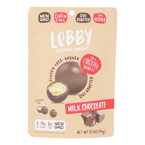 Lebby Snacks - Chickpea Snacks Milk Chocolate - Case Of 6 - 3.5 Oz - 855684006240