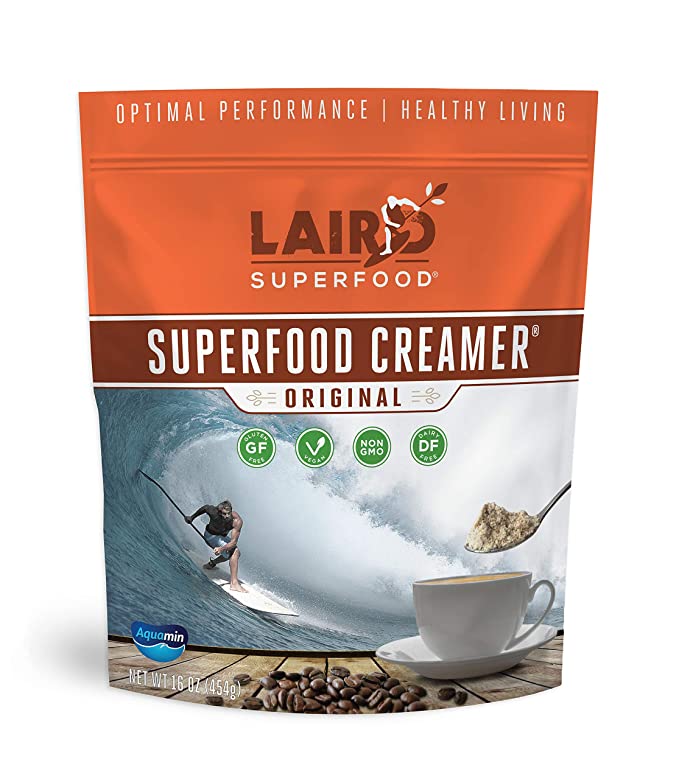 Laird Superfood Non-Dairy Original Superfood Coconut Powder Coffee Creamer, Gluten Free, Non-GMO, Vegan, 16 oz. Bag, Pack of 1 - 855694006001