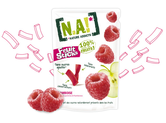 NATURE ADDICTS: Fruit Sticks Raspberry, 1.06 oz - 0855752005007
