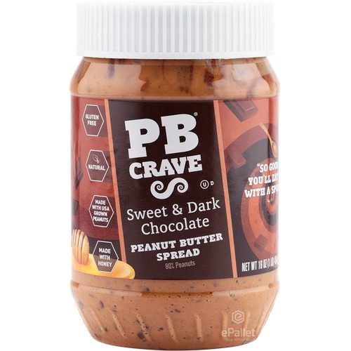 PB CRAVE: Sweet and Dark Chocolate, 16 oz - 0855880003029