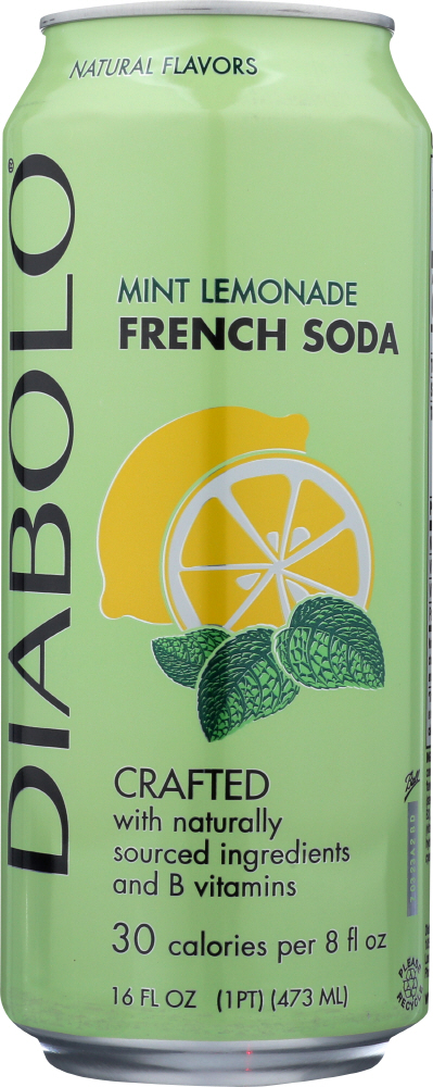 DIABOLO: Mint Lemonade French Soda, 16 oz - 0855943002082