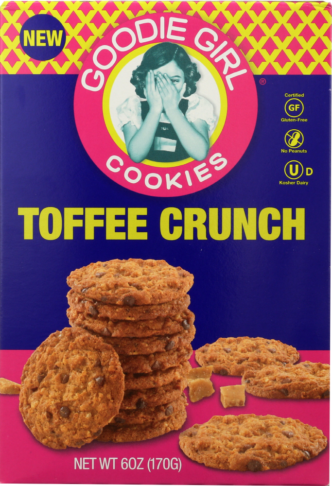 GOODIE GIRL: Cookies Toffee Crunch Gluten Free, 6 oz - 0855987003274