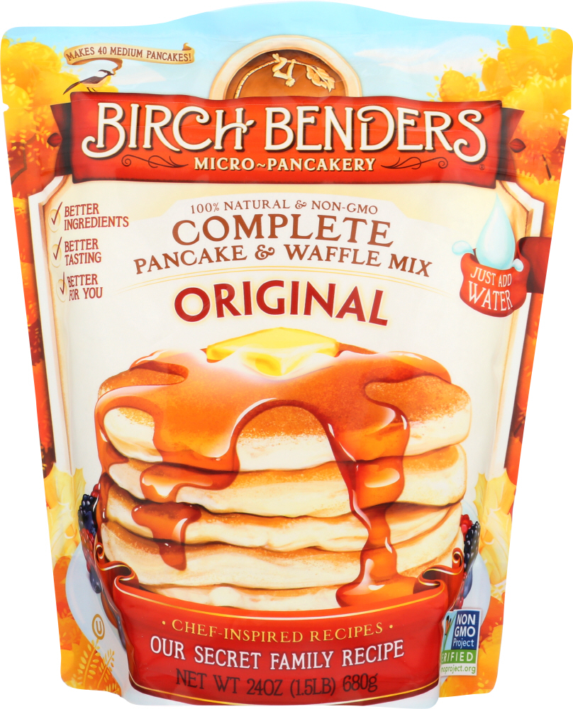BIRCH BENDERS: Pancake Waffle Mix Original, 24 oz - 0856017003493
