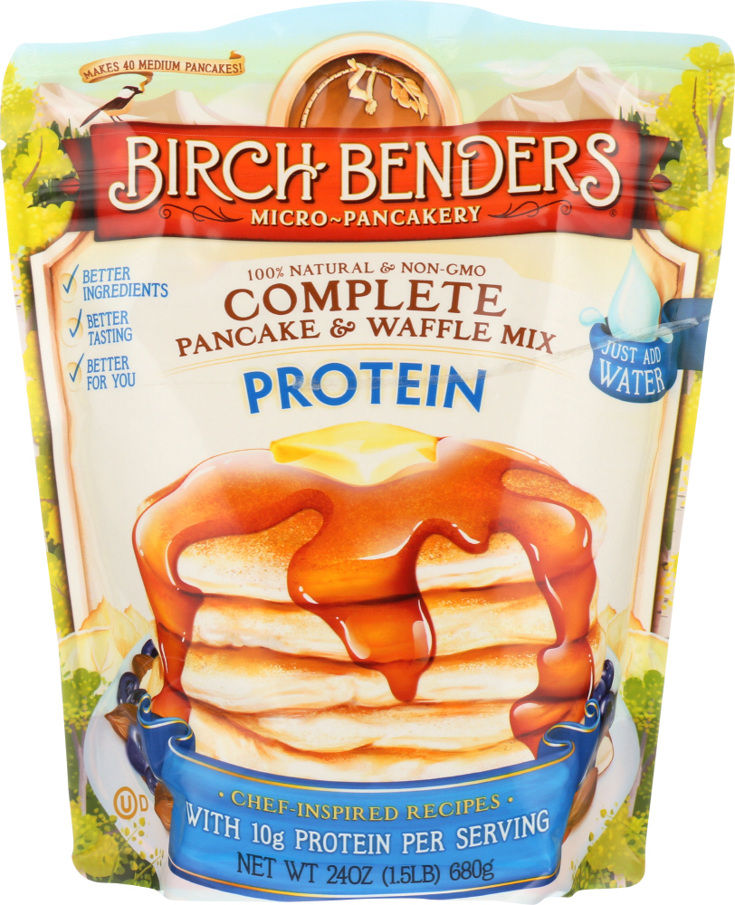 BIRCH BENDERS: Pancake Waffle Mix Protein, 24 oz - 0856017003523