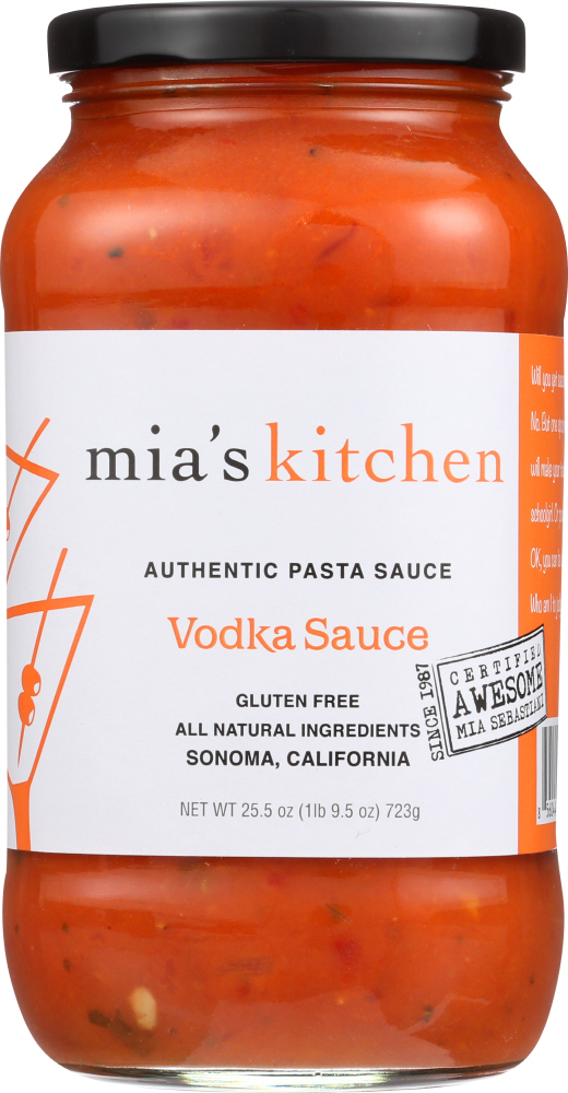 MIA’S KITCHEN: All Natural Authentic Pasta Sauce Vodka Sauce, 25.5 oz - 0856044003077
