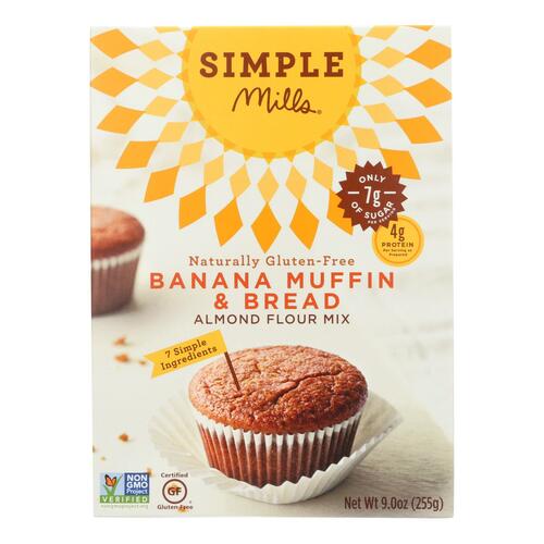 SIMPLE MILLS: Gluten Free Banana Muffin Almond Flour Mix, 9 oz - 0856069005001