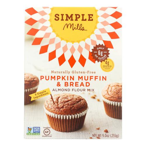  Simple Mills Almond Flour Baking Mix, Pumpkin Muffin & Bread Mix - Gluten Free, Plant Based, Paleo Friendly, 9 Ounce (Pack of 1)  - 856069005018