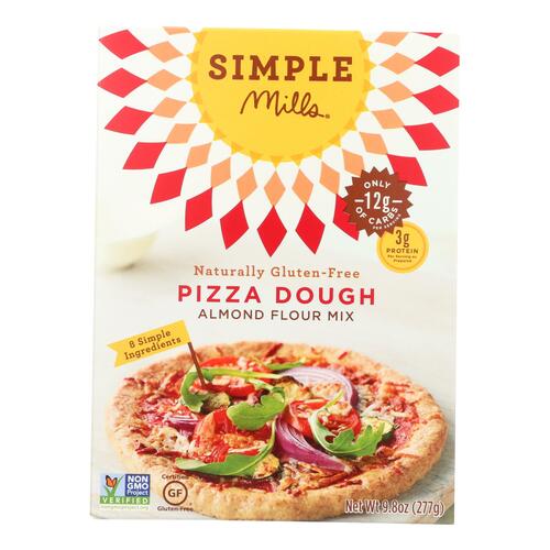 SIMPLE MILLS: Gluten Free Pizza Dough Almond Flour Mix, 9.8 oz - 0856069005063