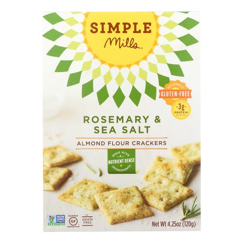 Simple Mills Rosemary And Sea Salt Almond Flour Crackers - Case Of 6 - 4.25 Oz. - 856069005124