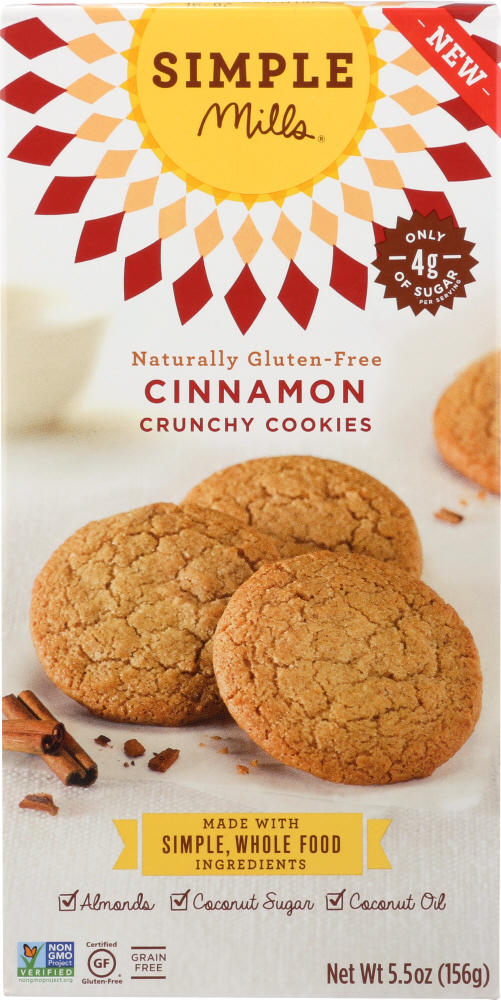 Simple Mills Cookies - Crunchy - Cinnamon - Case Of 6 - 5.5 Oz - 856069005254