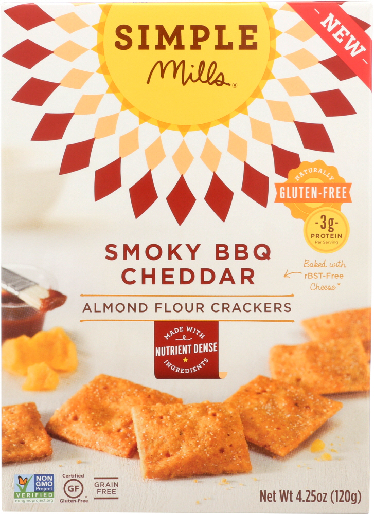 Smoky Bbq Cheddar Almond Flour Crackers, Smoky Bbq Cheddar - 856069005292