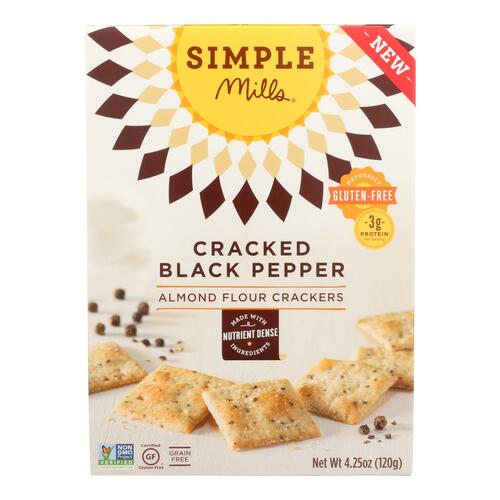 Simple Mills Cracked Black Pepper Almond Flour - Case Of 6 - 4.25 Oz - 856069005308